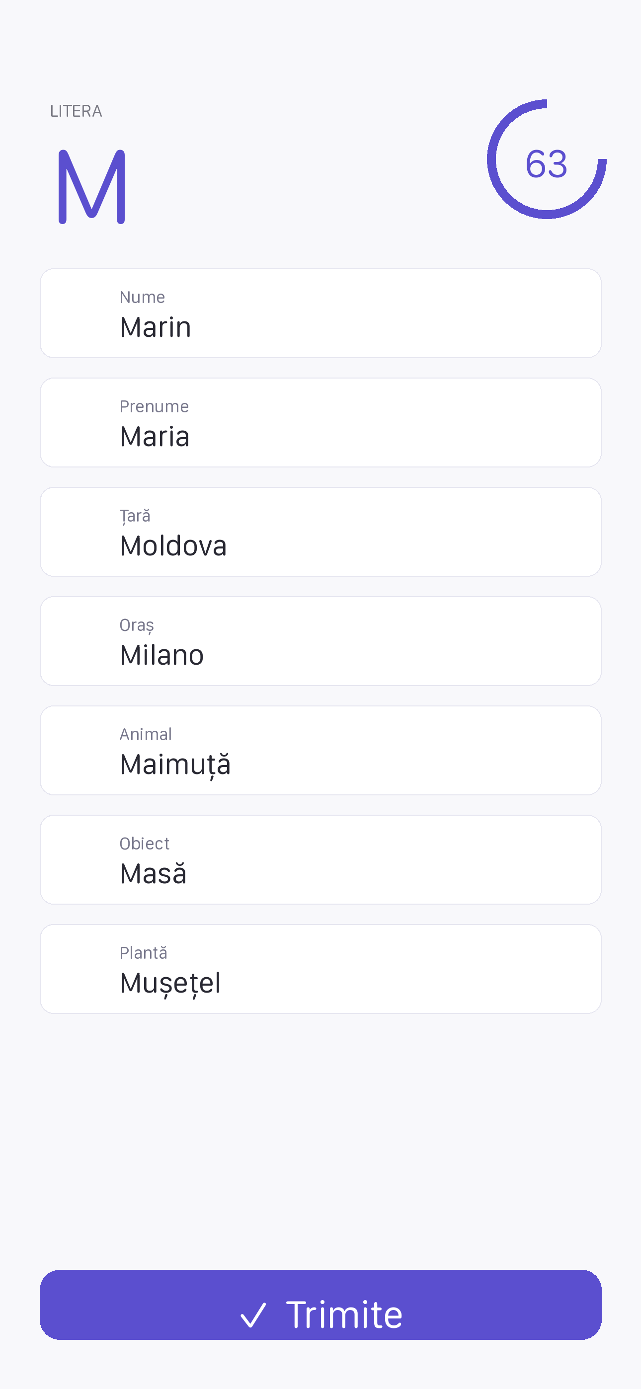 Țară Oraș ecranul de joc